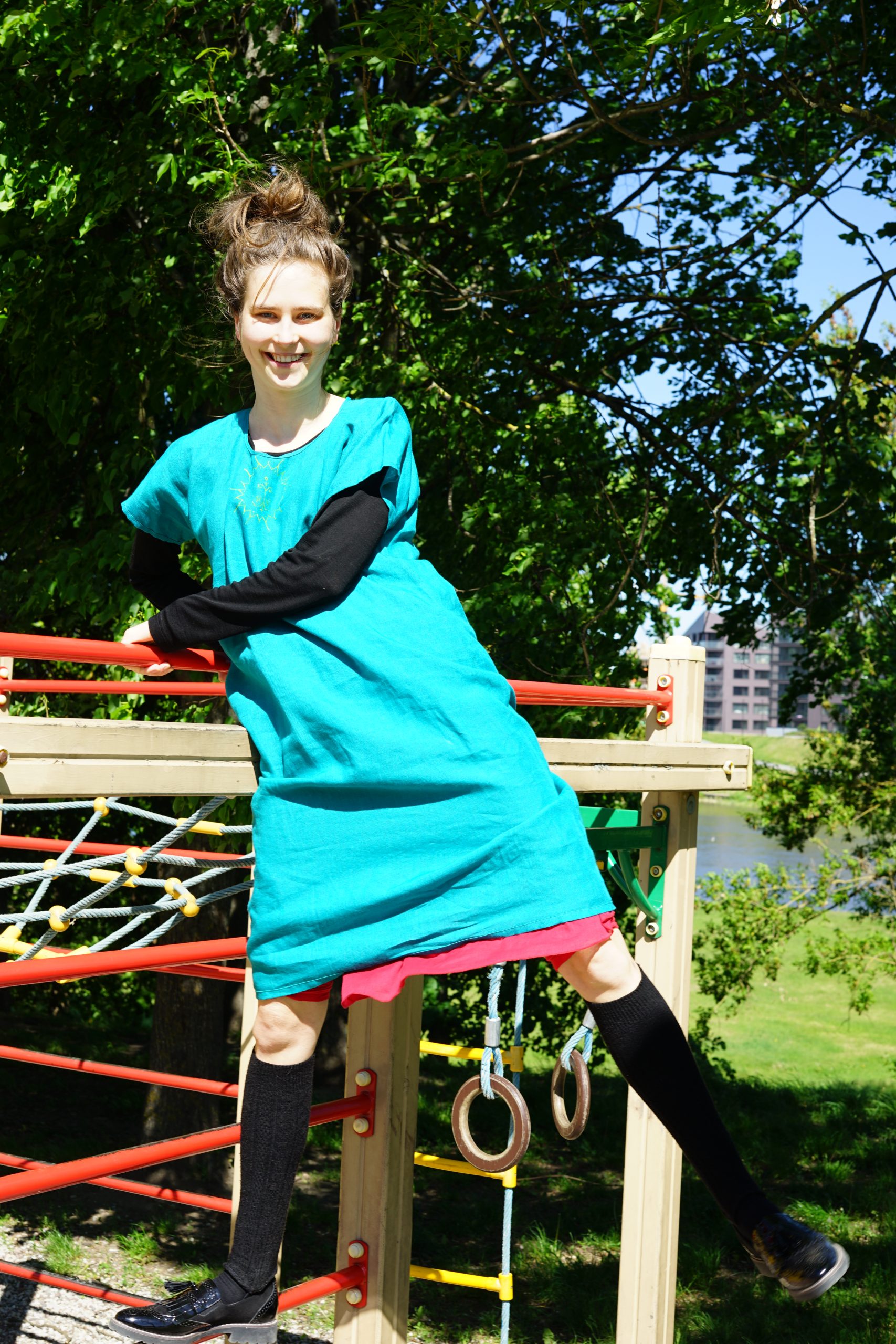 Trumpa lininė suknelė (tunika)