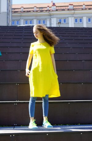 Trumpa lininė suknelė (tunika)