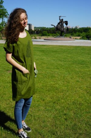 Trumpa lininė suknelė (tunika)