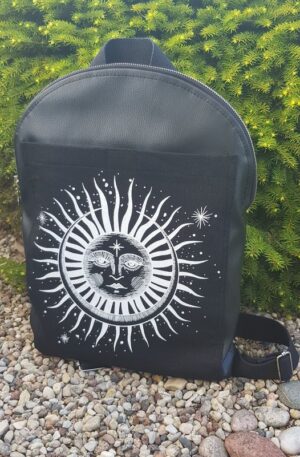 Dirbtinės odos kuprinė - Balta saulė